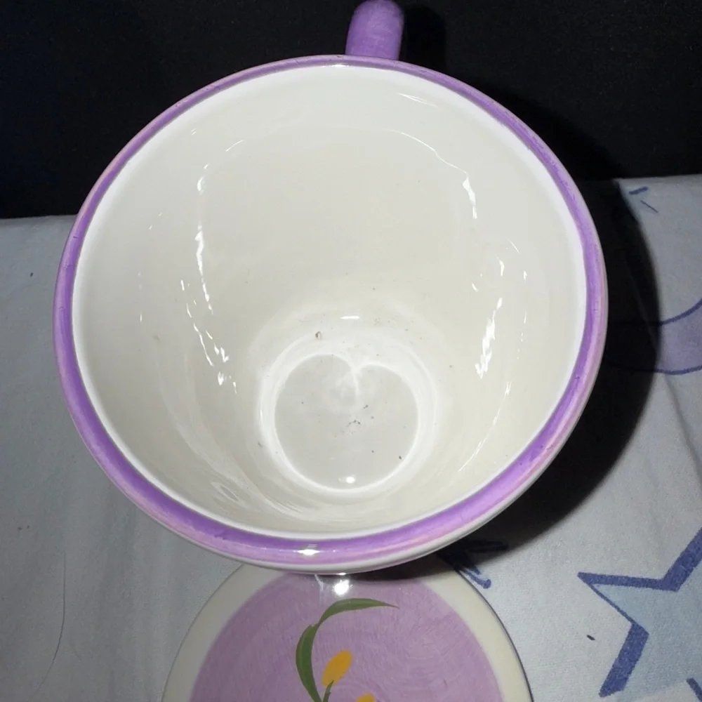 Floral 3 piece Tea Strainer Mug Lid Ceramic Cup Holder Exclusive Barnes Noble